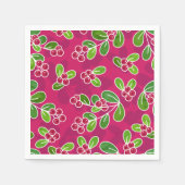 Feestelijk veenbessenbladerpatroon, Fuchsia Servet (Voorkant)