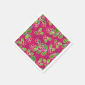 Feestelijk veenbessenbladerpatroon, Fuchsia Servet (Hoek)