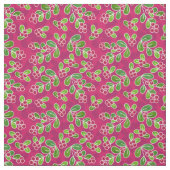 Feestelijk veenbessenbladerpatroon, Fuchsia Stof (Swatch)