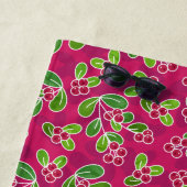 Feestelijk veenbessenbladerpatroon, Fuchsia Strandlaken (In situ)