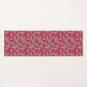Feestelijk veenbessenbladerpatroon, Fuchsia Yogamat (Achterkant (horizontaal))