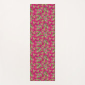 Feestelijk veenbessenbladerpatroon, Fuchsia Yogamat (Voorkant)