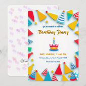 Feestelijk verjaardagsfeest met grens van Pet Kaart (Voorkant / Achterkant)