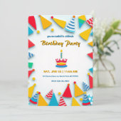 Feestelijk verjaardagsfeest met grens van Pet Kaart (Staand voorkant)