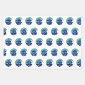 Feestelijk versierd kerstboom patroon inpakpapier vel (Voorkant 2)