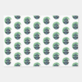 Feestelijk versierd kerstboom patroon inpakpapier vel (Voorkant)