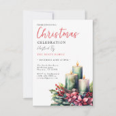 Feestelijk versierde kaarsen Kerstmis Kaart (Voorkant)