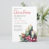 Feestelijk versierde kaarsen Kerstmis Kaart (Staand voorkant)