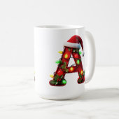 Feestelijk versierde kerst rode letter A Koffiemok (Voorkant rechts)
