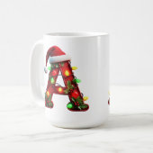 Feestelijk versierde kerst rode letter A Koffiemok (Voorkant links)