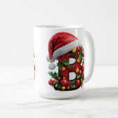 Feestelijk Versierde Kerst Rode Letter B Koffiemok (Voorkant rechts)