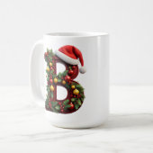 Feestelijk versierde kerst rode letter B Koffiemok (Voorkant links)