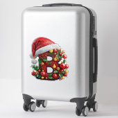 Feestelijk versierde kerst rode letter B Sticker (Koffer)