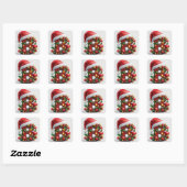 Feestelijk versierde kerst rode letter B Vierkante Sticker (Vel)