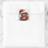 Feestelijk versierde kerst rode letter B Vierkante Sticker (Tas)