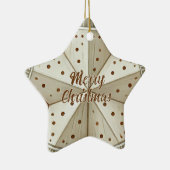 Feestelijk versierde ster Vrolijke Kerstfoto Keramisch Ornament (Rechts)