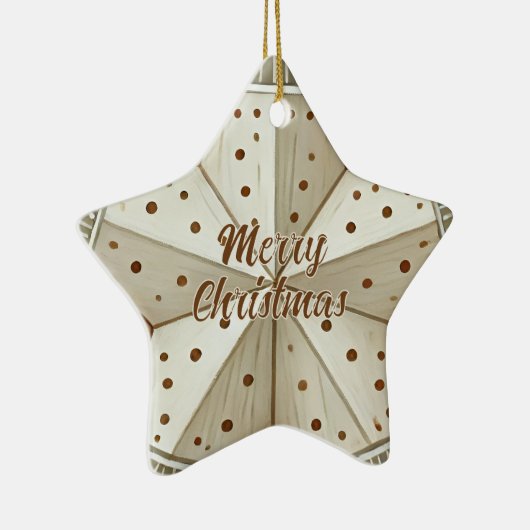 Feestelijk versierde ster Vrolijke Kerstfoto Keramisch Ornament (Rechts)