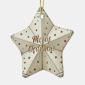 Feestelijk versierde ster Vrolijke Kerstfoto Keramisch Ornament (Links)