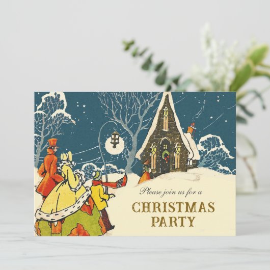 Feestelijk Victoriaans kerstfeest Kaart (Staand voorkant)