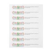 Feestelijk Volkskunst Bloem Llama Bruiloft Aanpasb Adreslabel Wikkel (Vel)