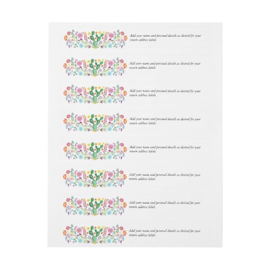 Feestelijk Volkskunst Bloem Llama Bruiloft Aanpasb Adreslabel Wikkel (Vel)