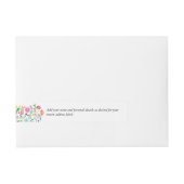 Feestelijk Volkskunst Bloem Llama Bruiloft Aanpasb Adreslabel Wikkel (Voorkant)