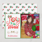 Feestelijk, VREUGDE voor de Wereld | Foto Kerstkaa Feestdagenkaart (Voorkant / Achterkant)