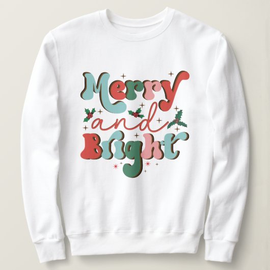 Feestelijk vrolijk en helder wit sweatshirt (Design voorkant)