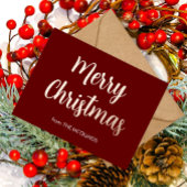 Feestelijk Vrolijk Kerst Roos Goud Bourgondië Folie Feestdagen Briefkaart