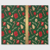 feestelijk vrolijk kerstinpakpapier cadeaupapier (Vlak)