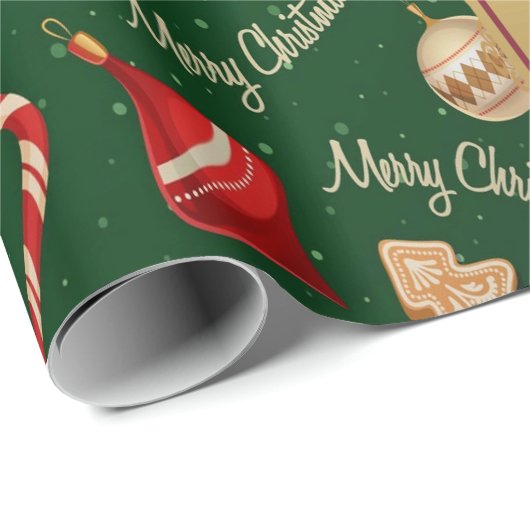 feestelijk vrolijk kerstinpakpapier cadeaupapier (Rol Hoek)