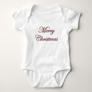 Feestelijk vrolijk Kerstscript in rode glitter Romper