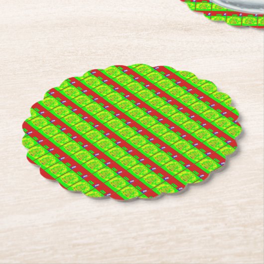 Feestelijk "vrolijk" kerstverhaal kartonnen onderzetters (Gekanteld)