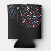 Feestelijk vuurwerk 4 juli gepersonaliseerd blikjeskoeler (Achterkant)