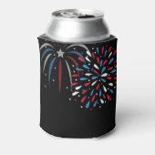 Feestelijk vuurwerk 4 juli gepersonaliseerd blikjeskoeler (Blikje Achterkant)