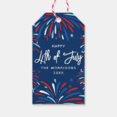 Feestelijk Vuurwerk Custom 4th van juli Feest Cadeaulabel (Voorkant)