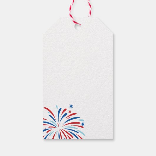 Feestelijk Vuurwerk Custom 4th van juli Feest Cadeaulabel (Achterkant)
