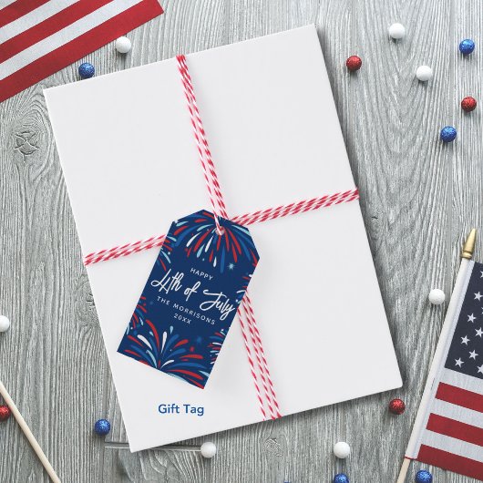 Feestelijk Vuurwerk Custom 4th van juli Feest Cadeaulabel