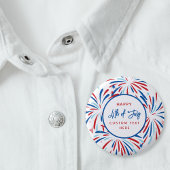 Feestelijk Vuurwerk Custom 4th van juli Feest Ronde Button 5,7 Cm