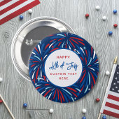 Feestelijk Vuurwerk Custom 4th van juli Feest Ronde Button 5,7 Cm