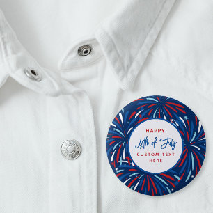 Feestelijk Vuurwerk Custom 4th van juli Feest Ronde Button 5,7 Cm