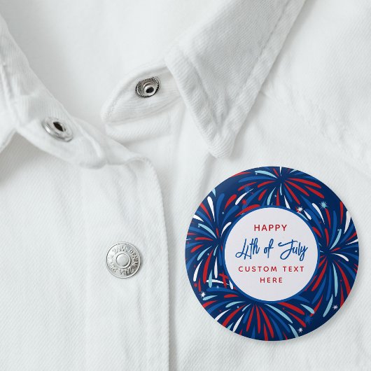Feestelijk Vuurwerk Custom 4th van juli Feest Ronde Button 5,7 Cm