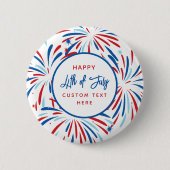 Feestelijk Vuurwerk Custom 4th van juli Feest Ronde Button 5,7 Cm (Voorkant)