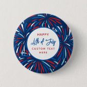 Feestelijk Vuurwerk Custom 4th van juli Feest Ronde Button 5,7 Cm (Voorkant)