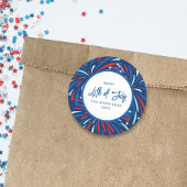 Feestelijk Vuurwerk Custom 4th van juli Feest Ronde Sticker