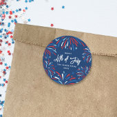 Feestelijk Vuurwerk Custom 4th van juli Feest Ronde Sticker