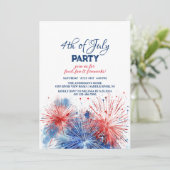 Feestelijk Vuurwerk Gelukkig 4th van Juli Feest Kaart (Staand voorkant)