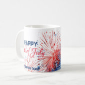 Feestelijk Vuurwerk Gelukkige 4th van Juli Douanen Koffiemok (Voorkant links)