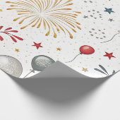 feestelijk vuurwerk nieuwjaarswrakpapier cadeaupapier (Hoek)