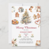 Feestelijk Waterverf Kerstfeest Kaart (Voorkant)